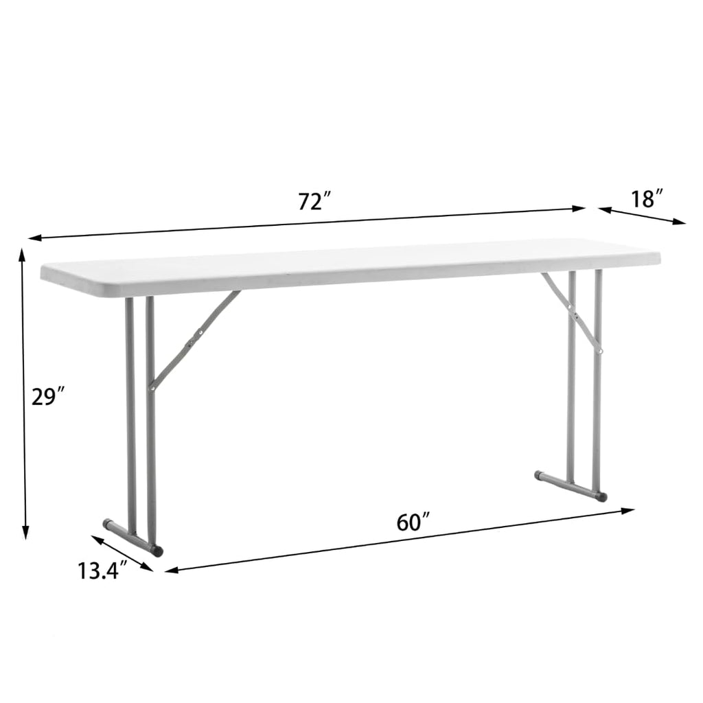 White Granite Plastic Folding Training Table Set of 2 K1615