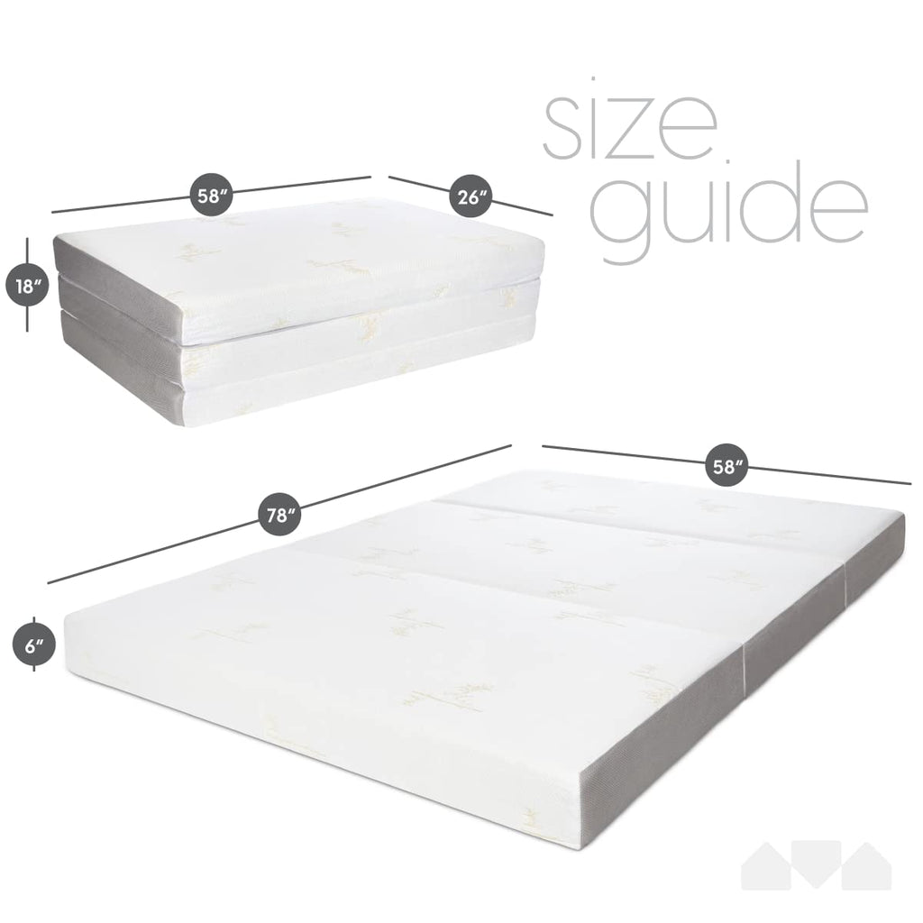 Queen Size 6 inch Memory Foam Trifold Mattress H427
