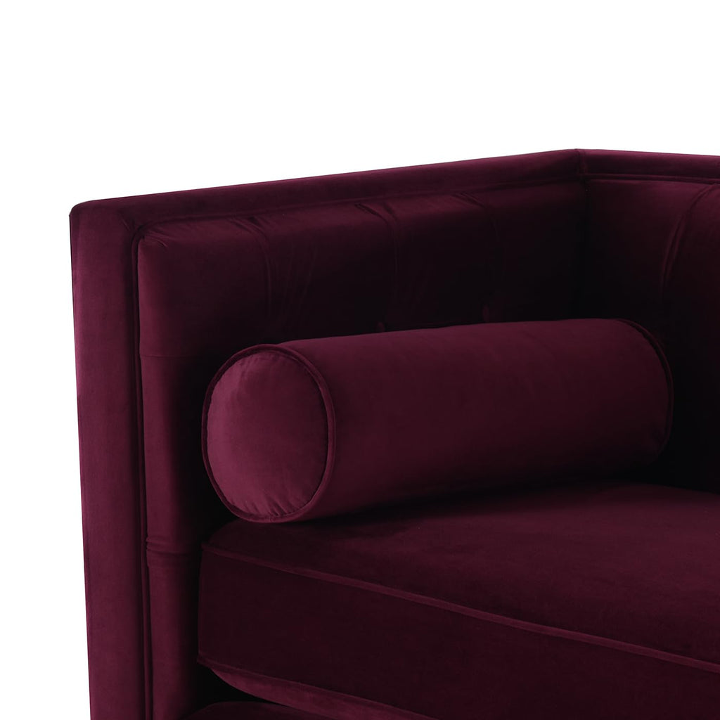 84 inch Burgundy Velvet Tufted Sofa X815
