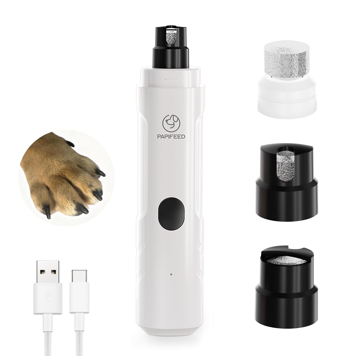 Ultra Quiet 3-Speed Rechargeable Dog Nail Grinder with LED Light Z456