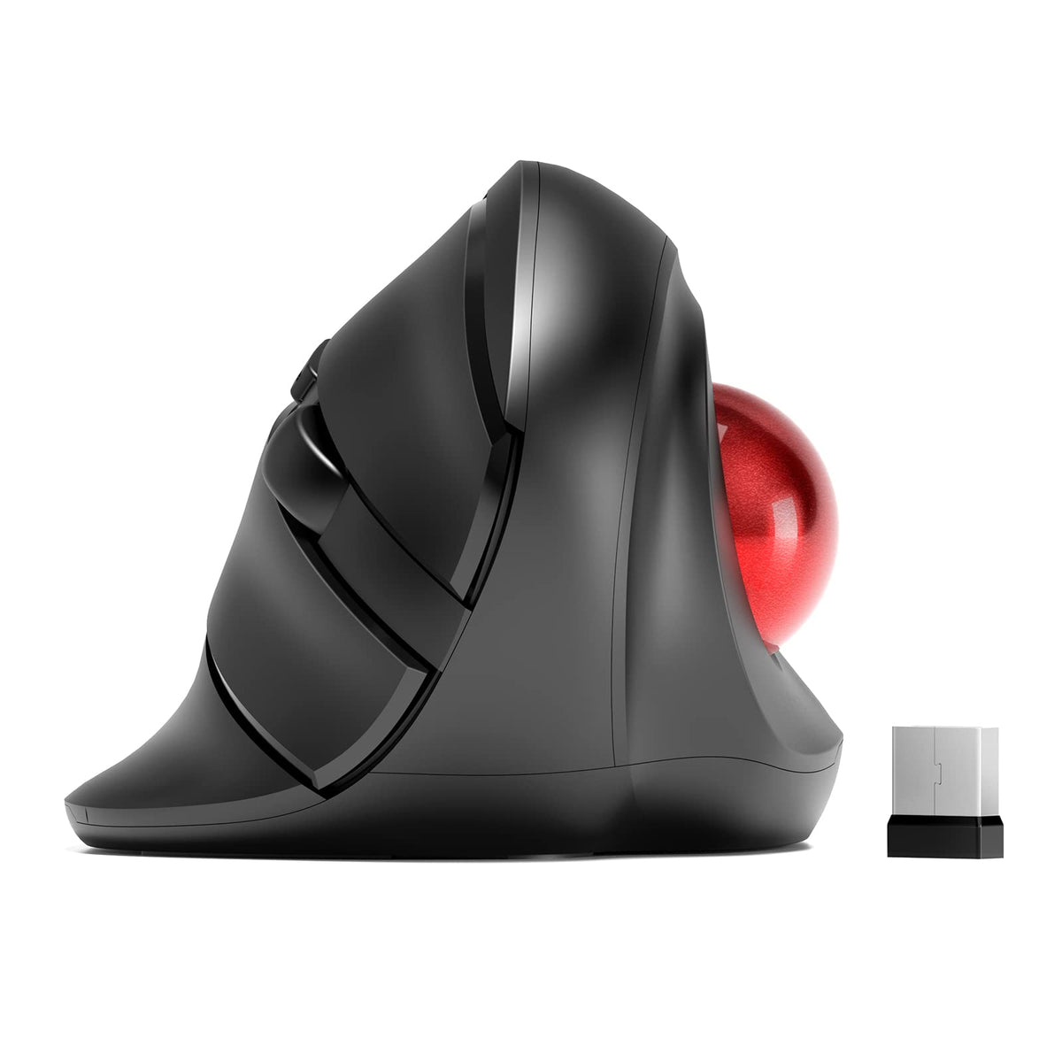 Wireless Ergonomic Trackball Mouse, 3 Adjustable DPI, Black F600484