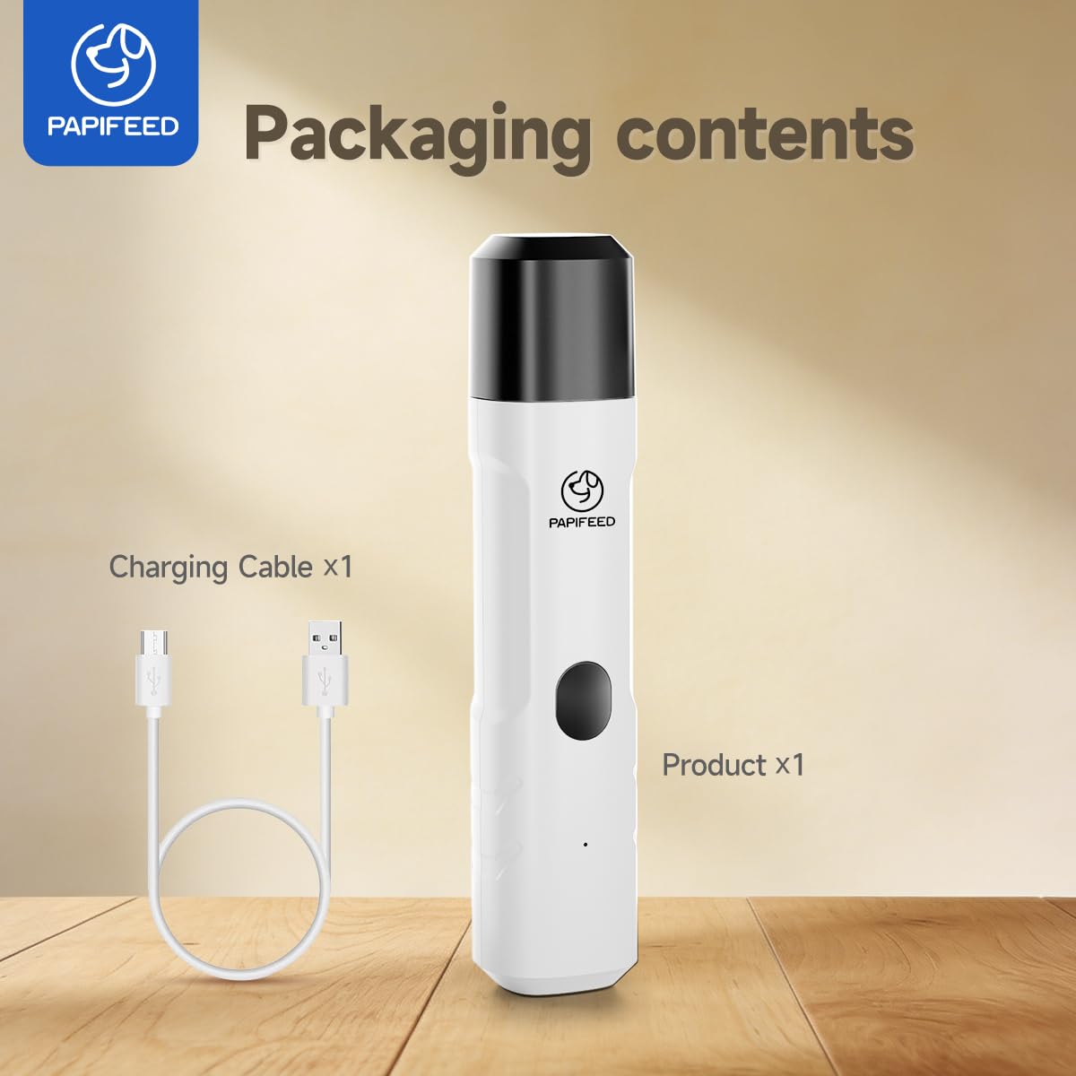 Ultra Quiet 3-Speed Rechargeable Dog Nail Grinder with LED Light Z456