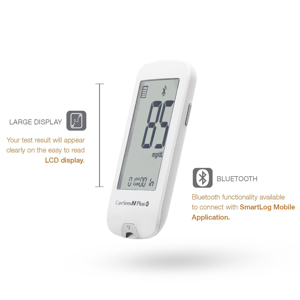 Bluetooth Blood Glucose Monitor Kit with 100 Test Strips and 100 Lancets J9928
