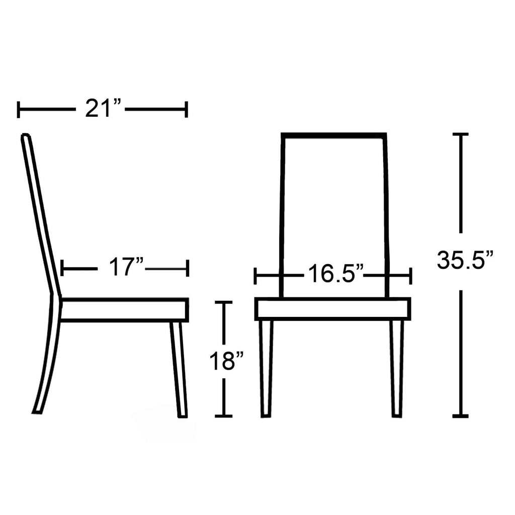 Solid Wood Leatherette Parson Chair Set of 2 A919
