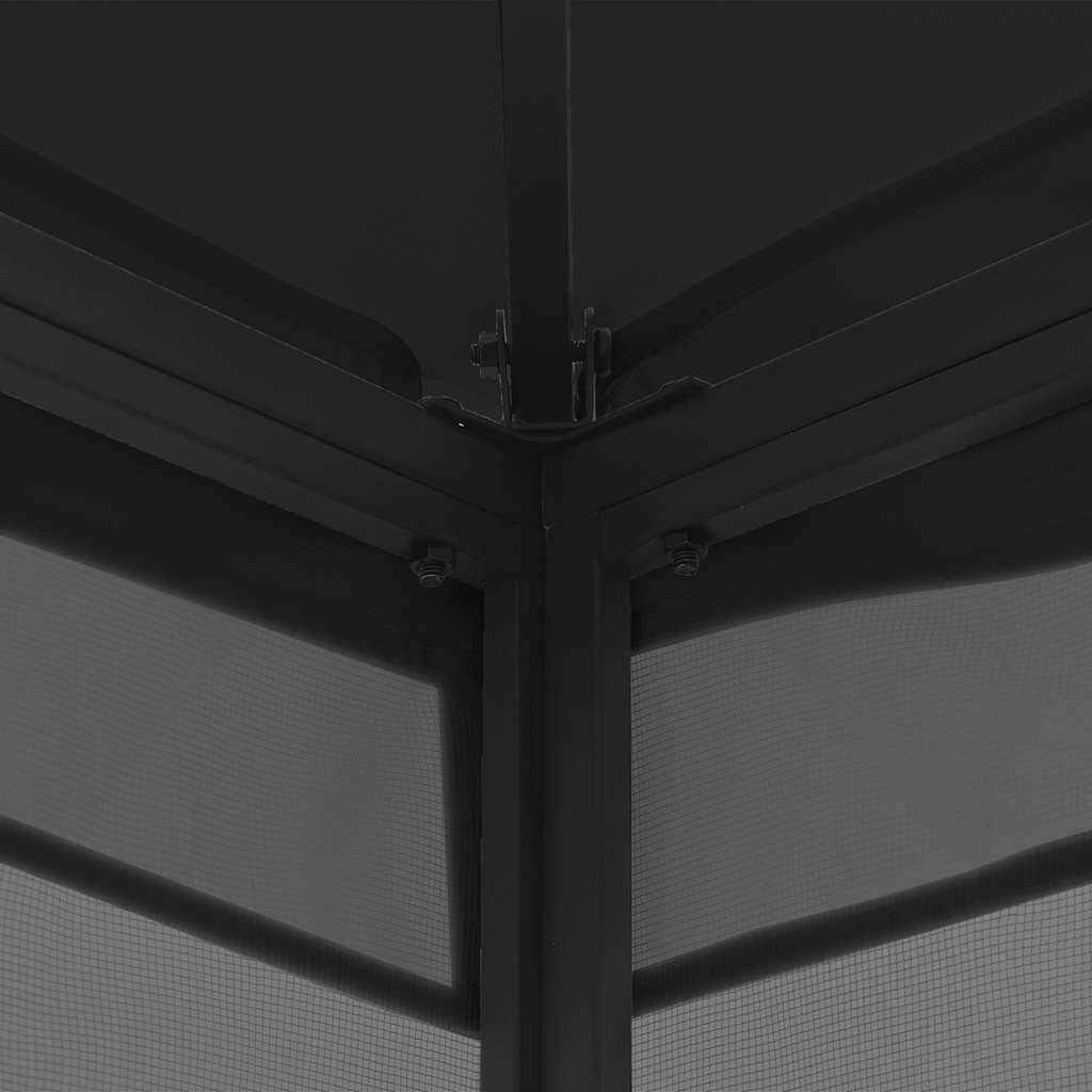 Anthracite Steel Frame 9.8'x9.8'x8.7' UV-Protective Polyester Gazebo R90570