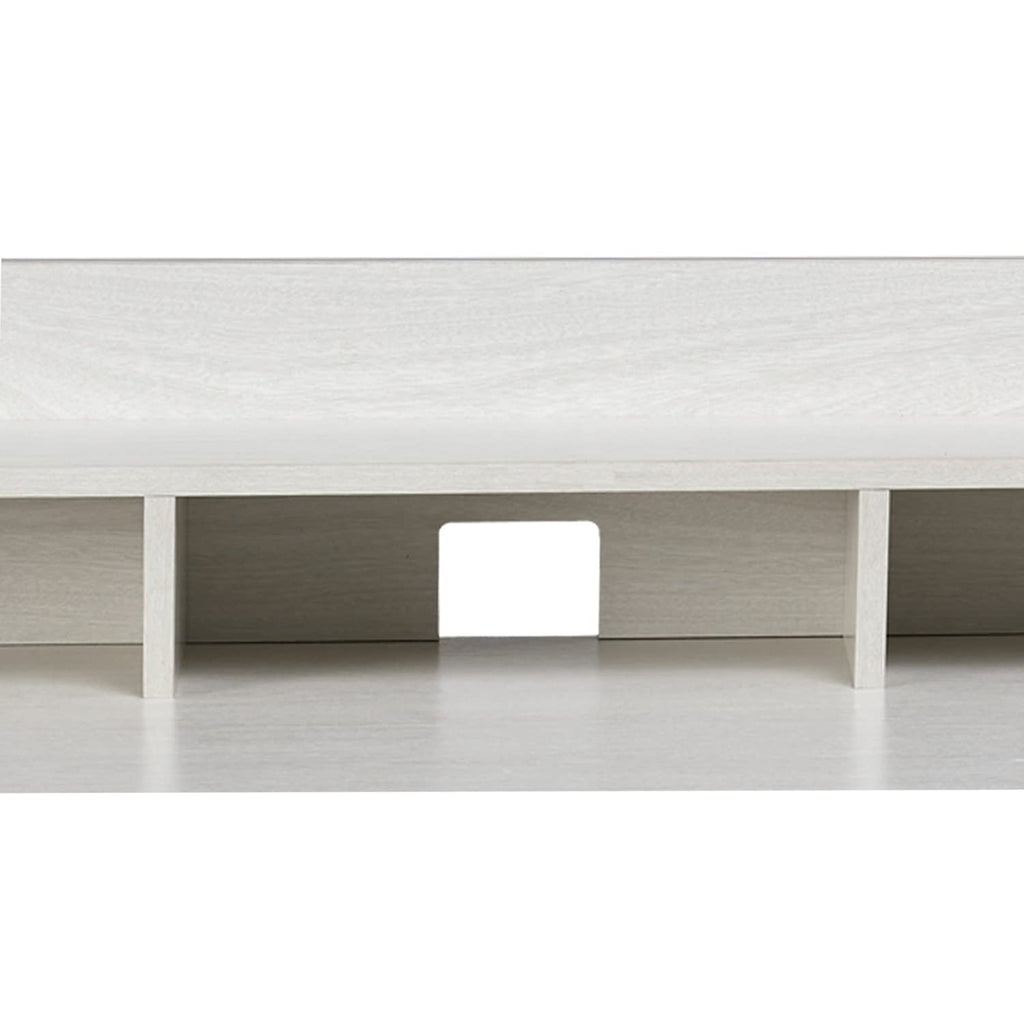 Oak White Computer Desk with 4 Drawers and Hutch Shelf N998309