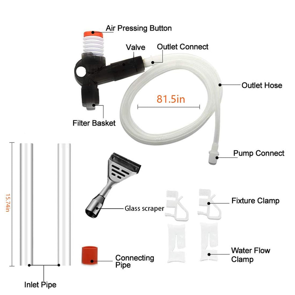 Aquarium Gravel Cleaner Fish Tank Kit Long Nozzle Water Changer BPA Free Z71694
