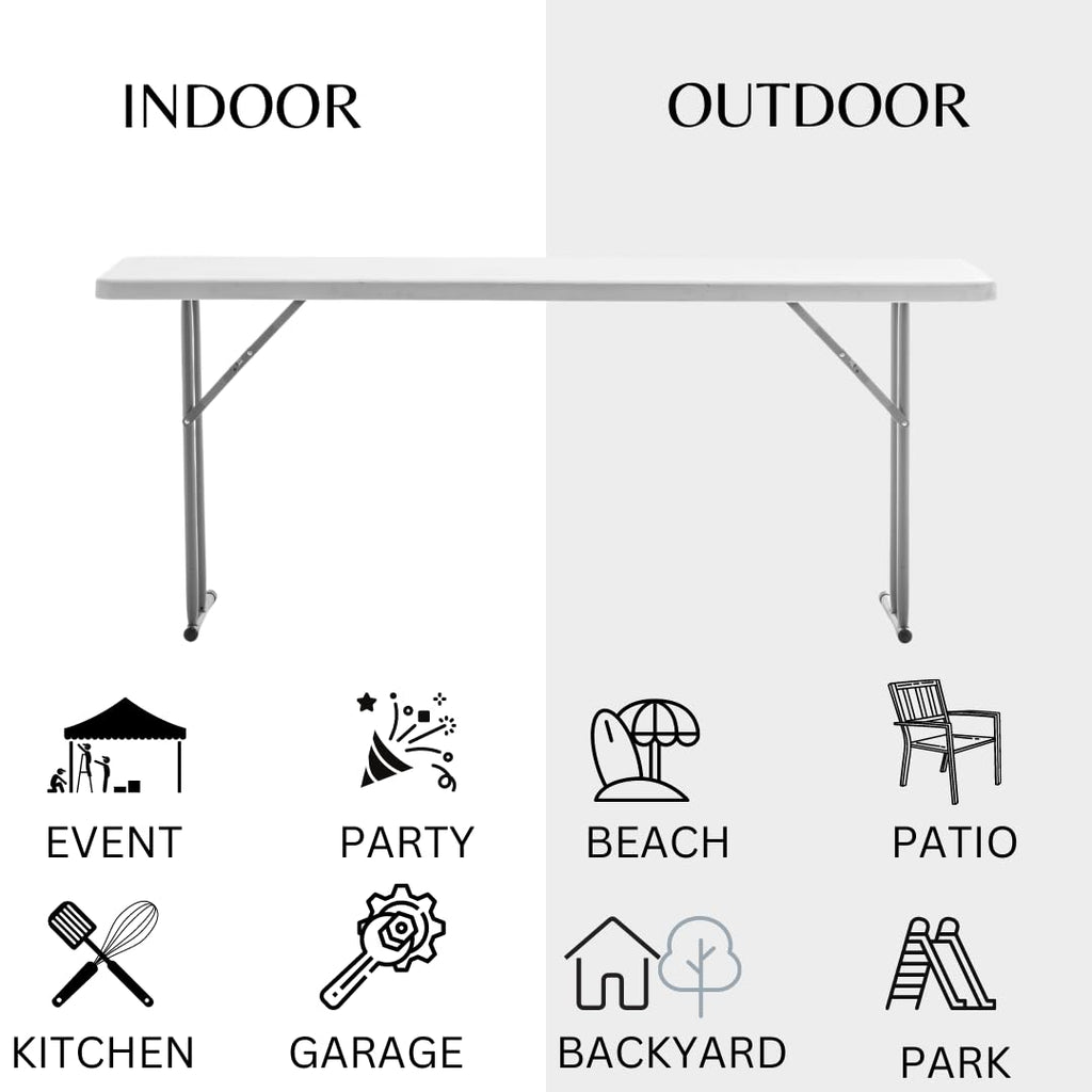 White Granite Plastic Folding Training Table Set of 2 K1615