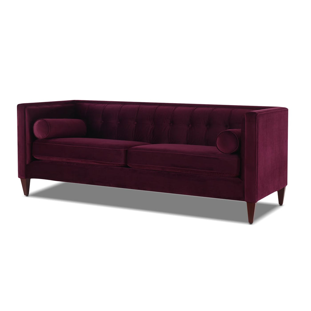 84 inch Burgundy Velvet Tufted Sofa X815
