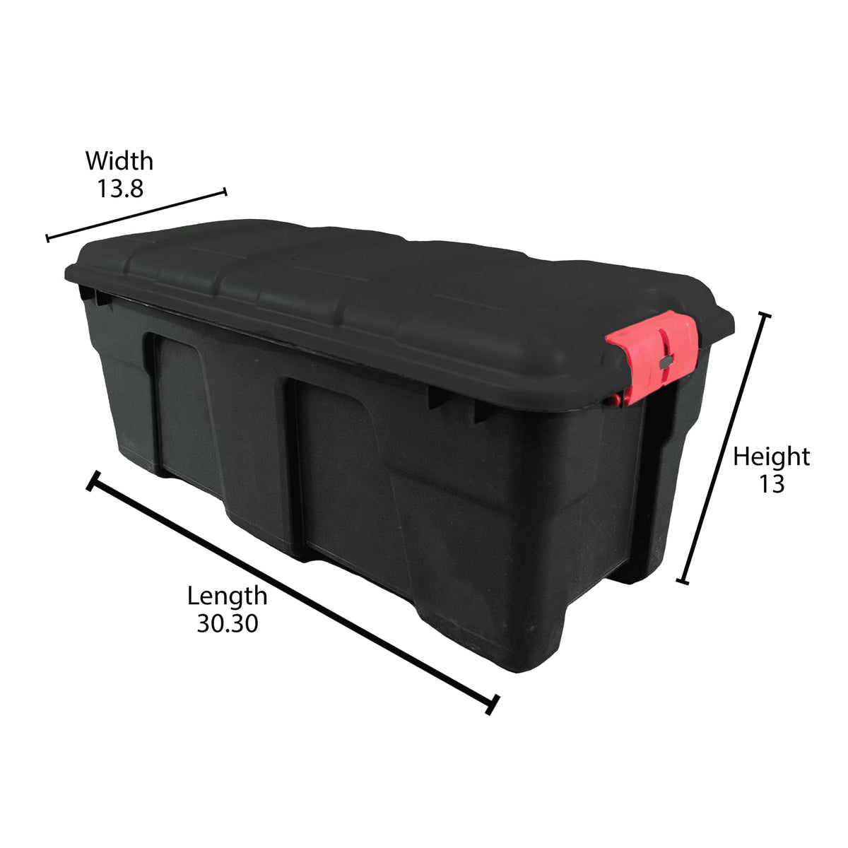 Stackable 17 Gallon Black Plastic Footlocker F3934