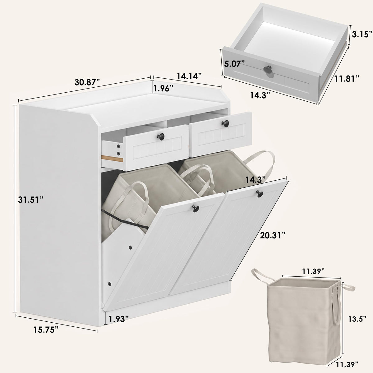 8 Gallon Double Tilt Out Trash Can Cabinet K6113