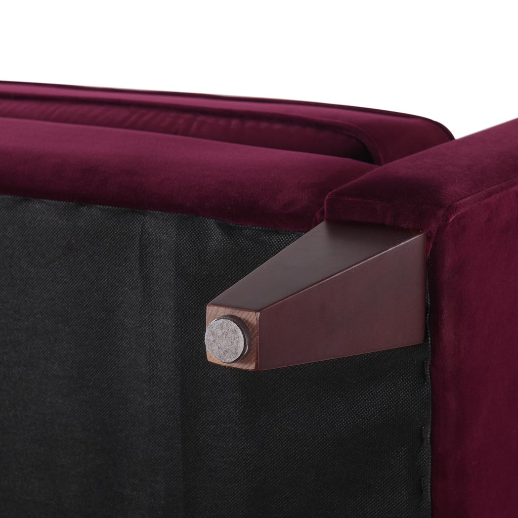 84 inch Burgundy Velvet Tufted Sofa X815