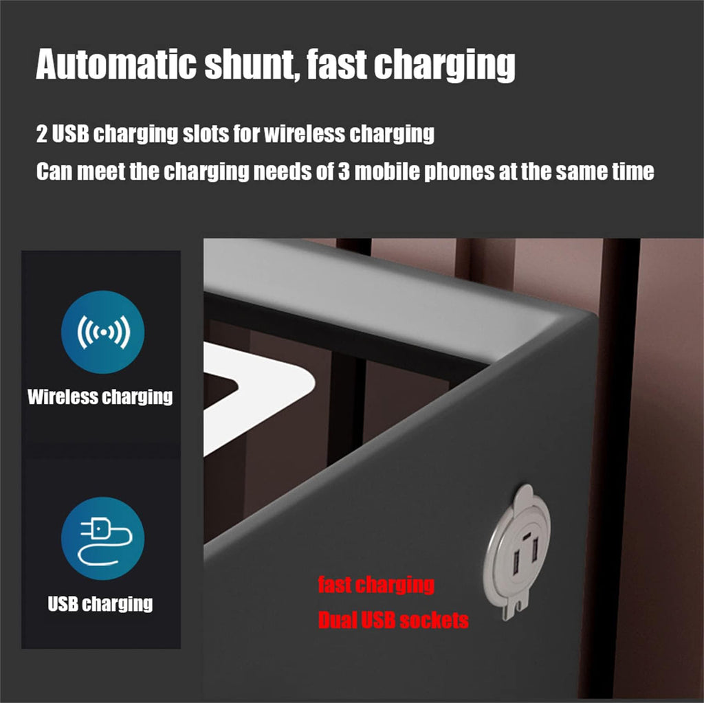 Pink 3 Drawer Smart Bedside Table with USB Charging X36152
