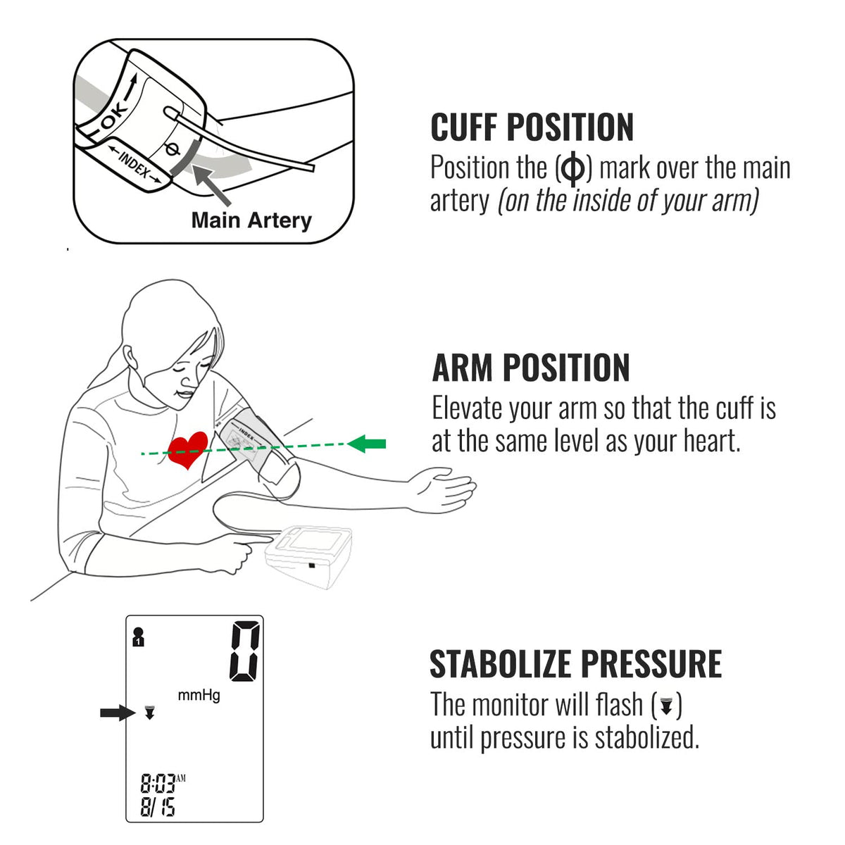 Digital Blood Pressure Monitor with Automatic Upper Arm Cuff C889804