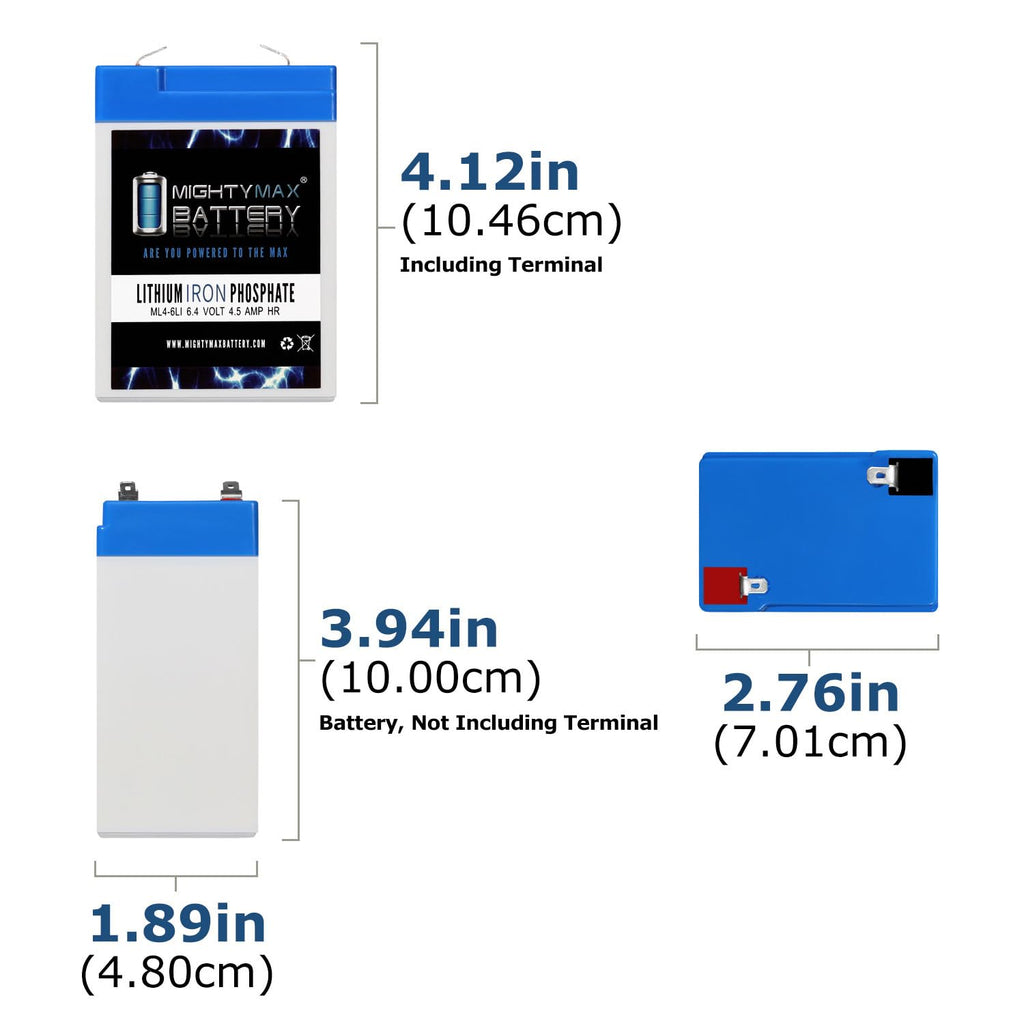 6 Volt 4.5 AH LiFePO4 Rechargeable Battery F5839