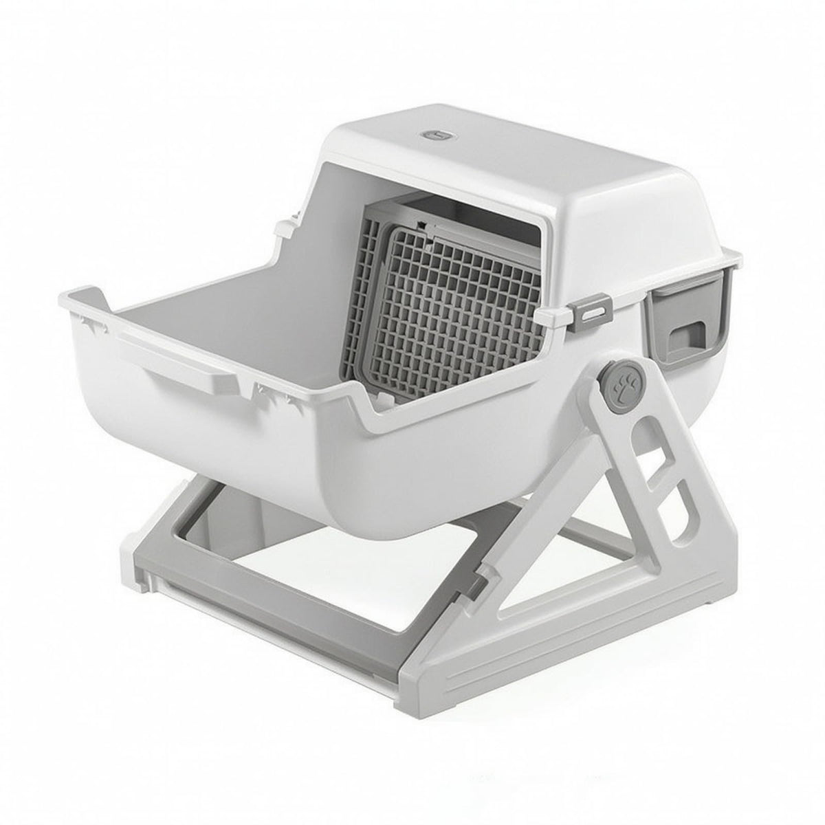 Semi-Automatic Sifting Cat Waste Pan White Gray K555