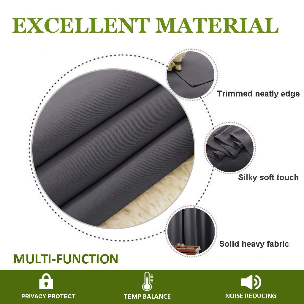 Grey 120 by 84 Inch Blackout Curtain Panel D622