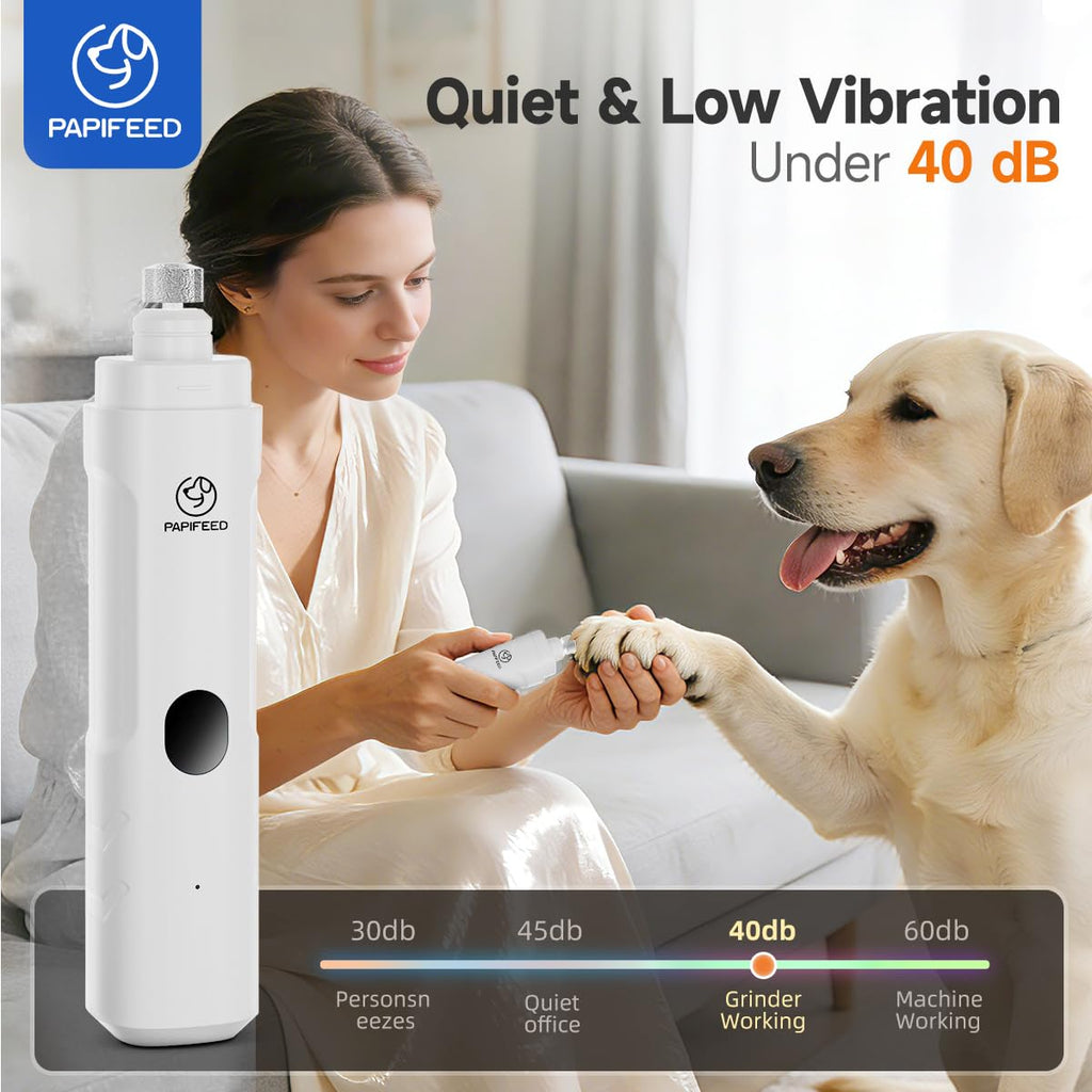 Ultra Quiet 3-Speed Rechargeable Dog Nail Grinder with LED Light Z456