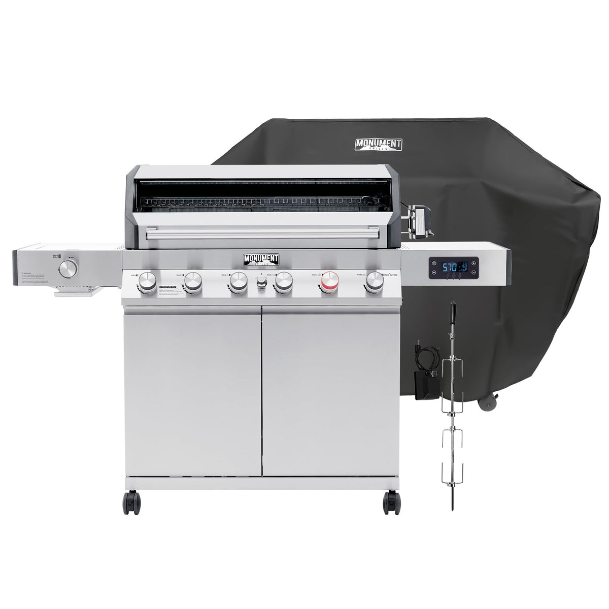 6+1 Burner Stainless Steel Propane Gas Grill with Side Sear Burner L330