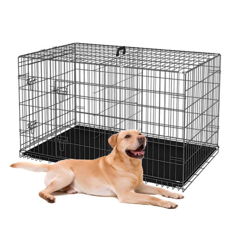 42-Inch Folding Metal Dog Crate with Divider and Tray K206768
