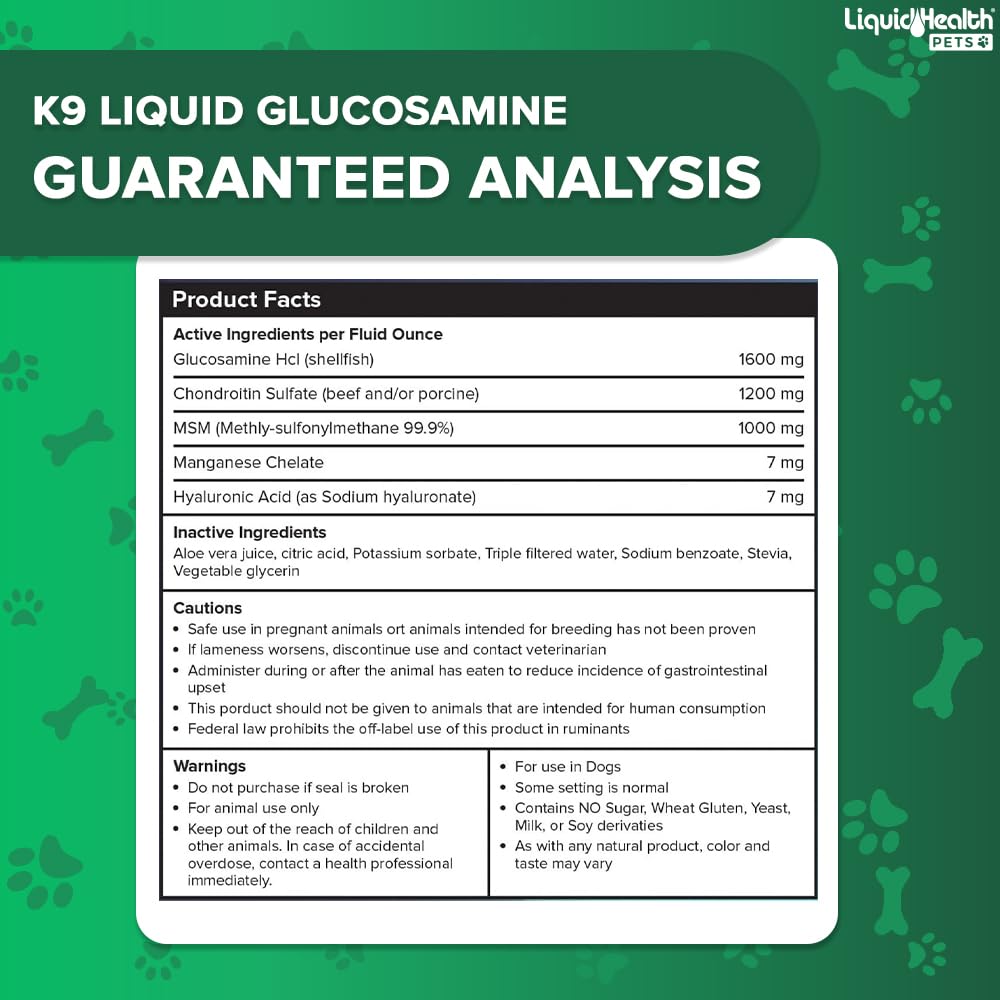 Liquid Glucosamine for Dogs with Chondroitin MSM Hyaluronic Acid 2 Pack Y892739
