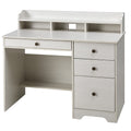 Oak White Computer Desk with 4 Drawers and Hutch Shelf N998309