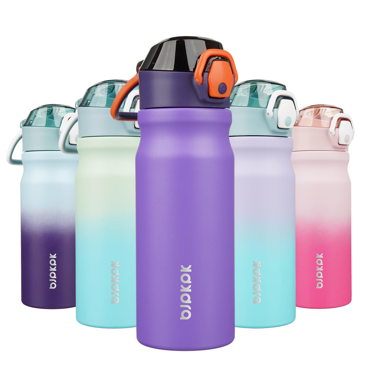18 oz Insulated Stainless Water Bottle with Straw & Handle E603