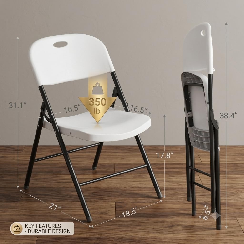 Heavy Duty Plastic Folding Chair with Reinforced Steel Frame Q7424