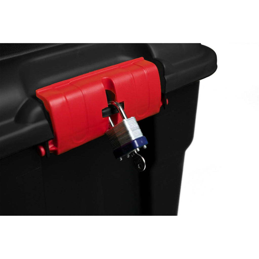 Stackable 17 Gallon Black Plastic Footlocker F3934