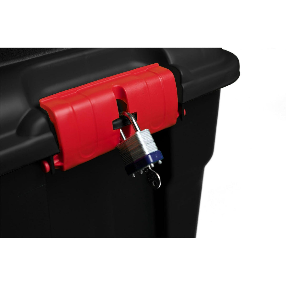 Stackable 17 Gallon Black Plastic Footlocker F3934