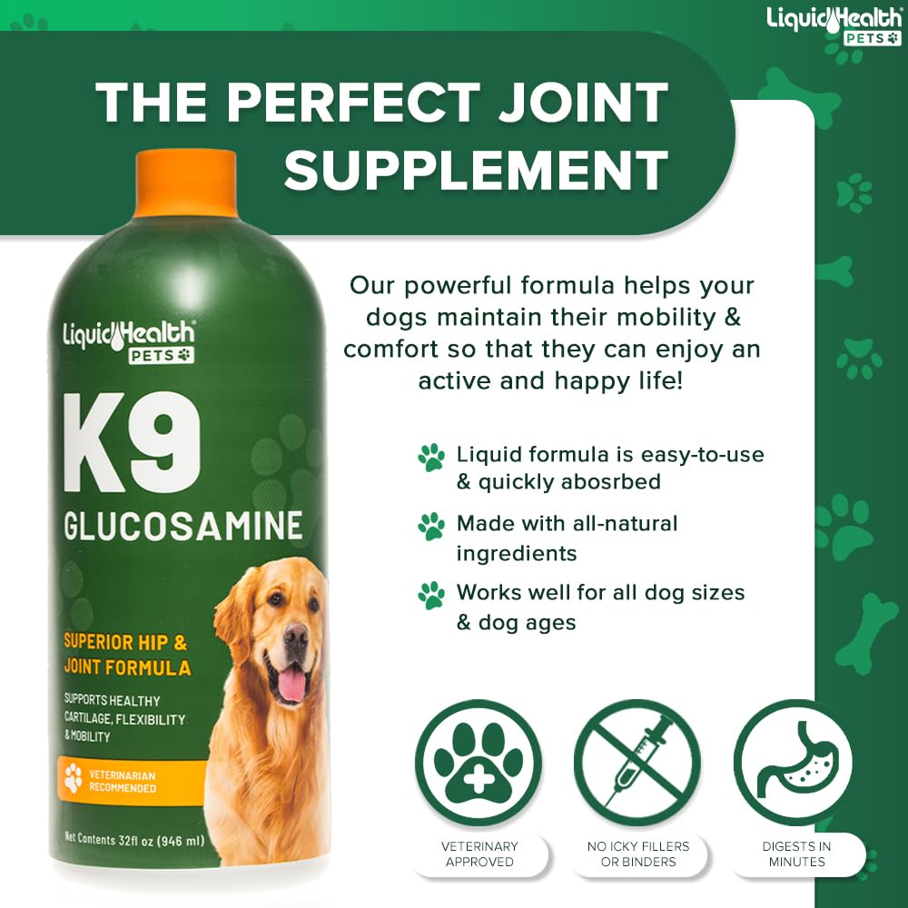Liquid Glucosamine for Dogs with Chondroitin MSM Hyaluronic Acid 2 Pack Y892739