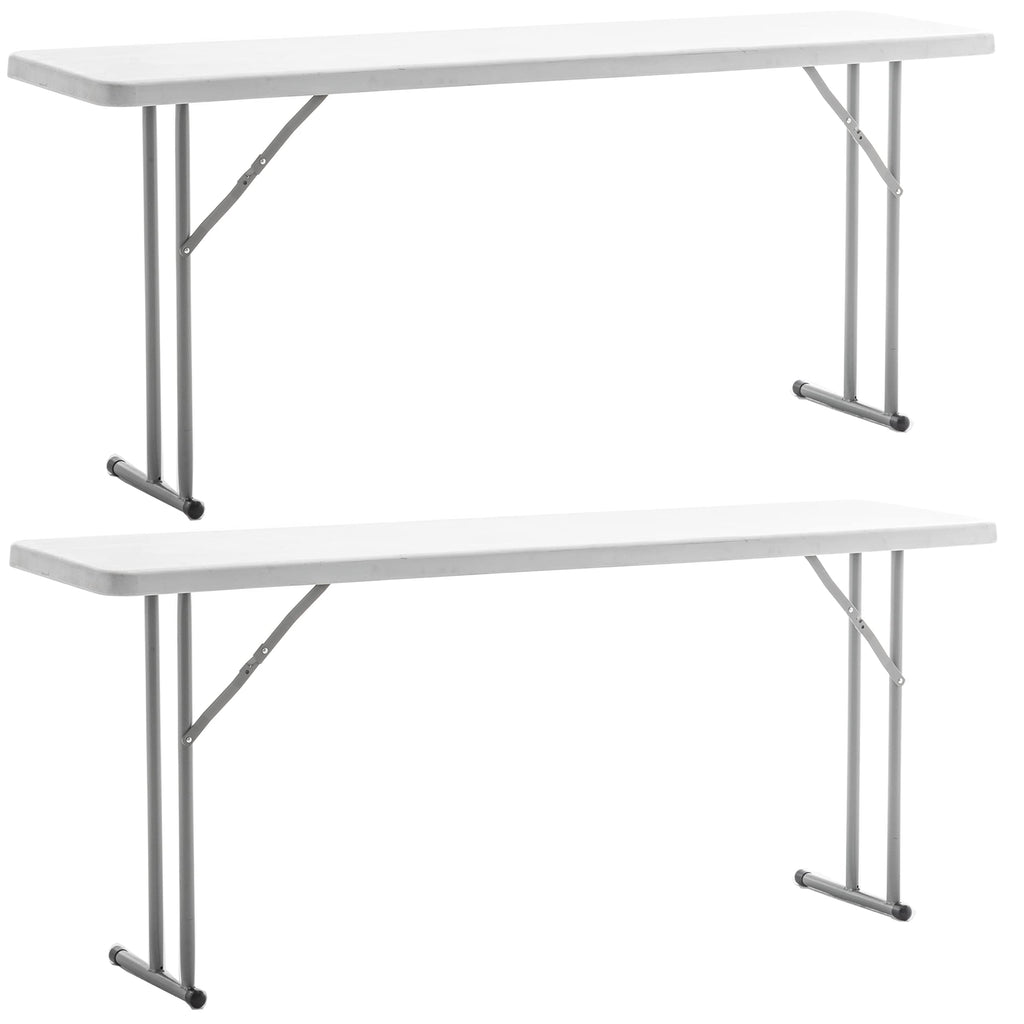 White Granite Plastic Folding Training Table Set of 2 K1615