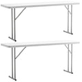 White Granite Plastic Folding Training Table Set of 2 K1615