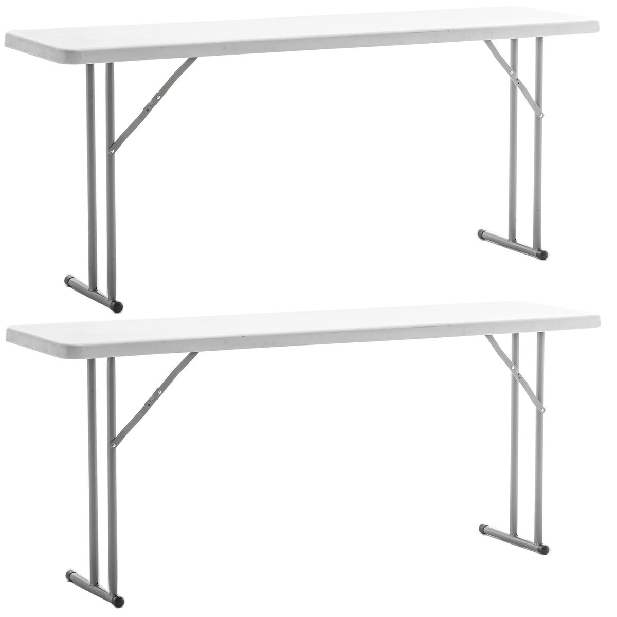 White Granite Plastic Folding Training Table Set of 2 K1615