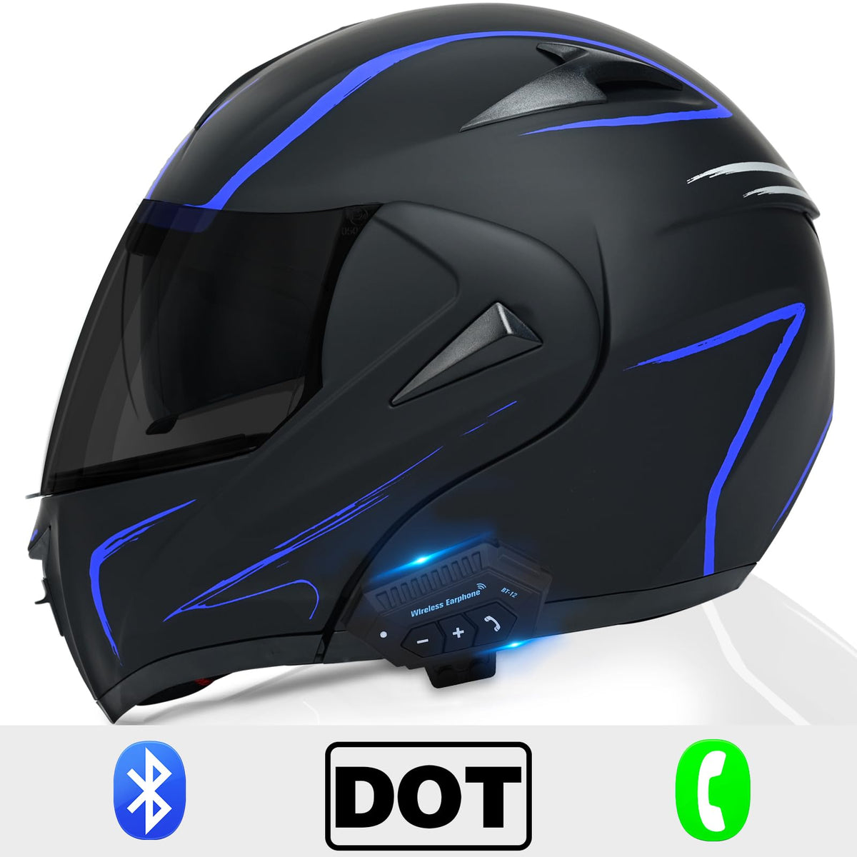 DOT Approved Bluetooth Modular Motorcycle Helmet I873856