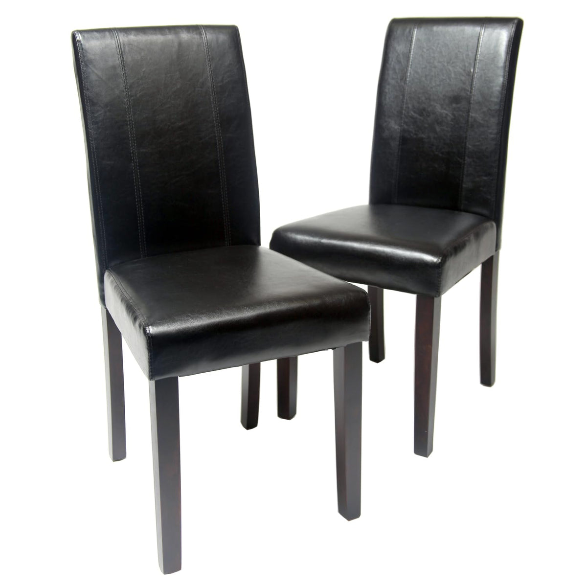 Solid Wood Leatherette Parson Chair Set of 2 A919