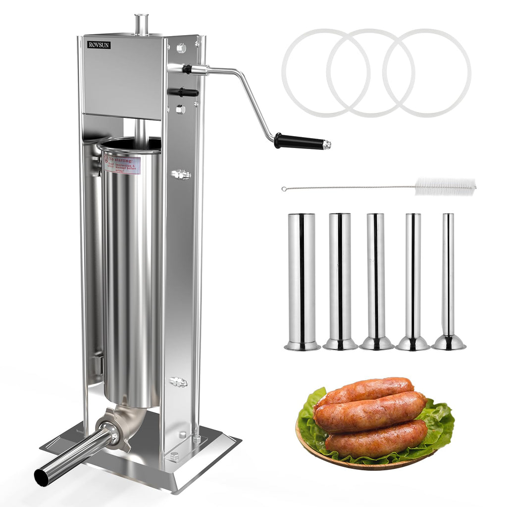 15LBS/7L Two Speed Stainless Steel Vertical Sausage Stuffer F7236