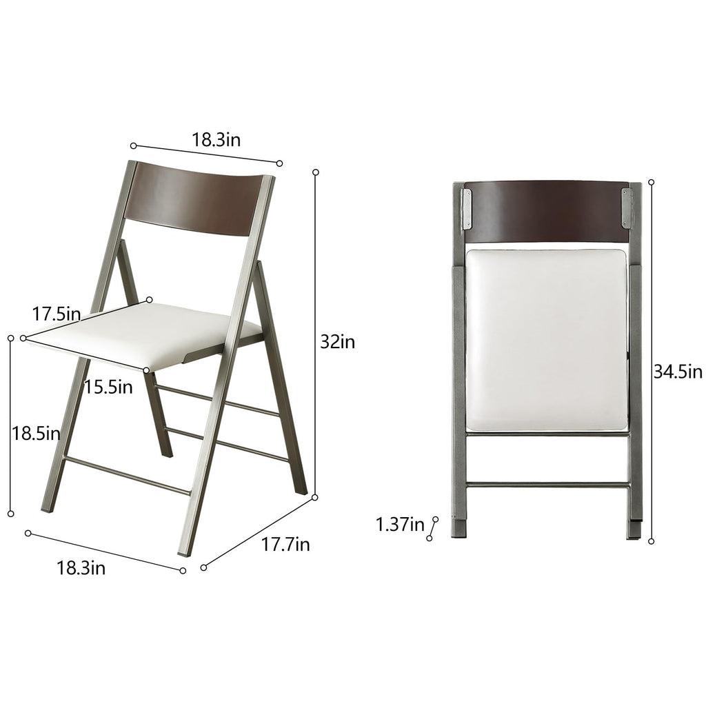 White 2 Pack Steel Frame Folding Chairs B449234