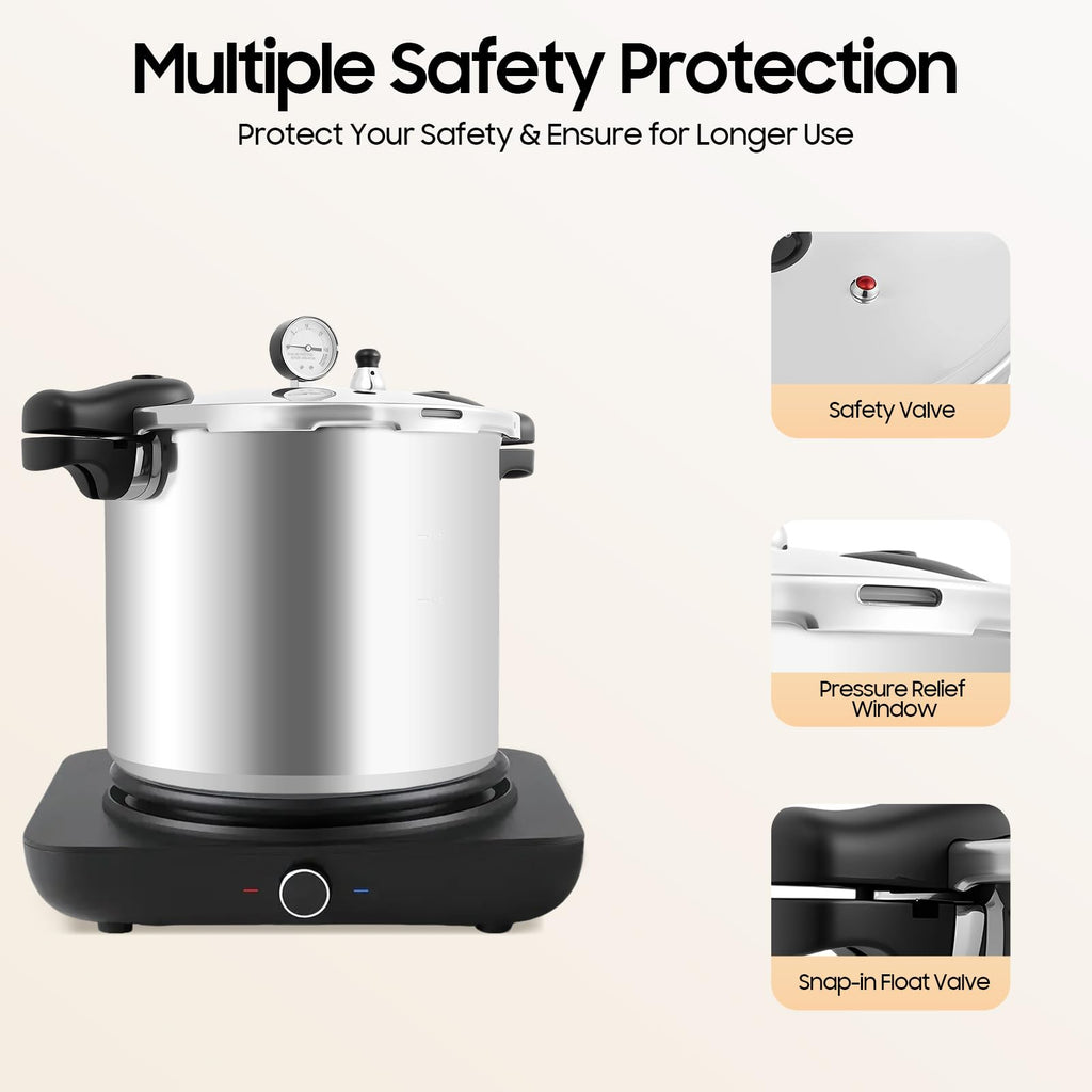 23 Quart Aluminum Pressure Cooker with Pressure Gauge & Release Valve T7954
