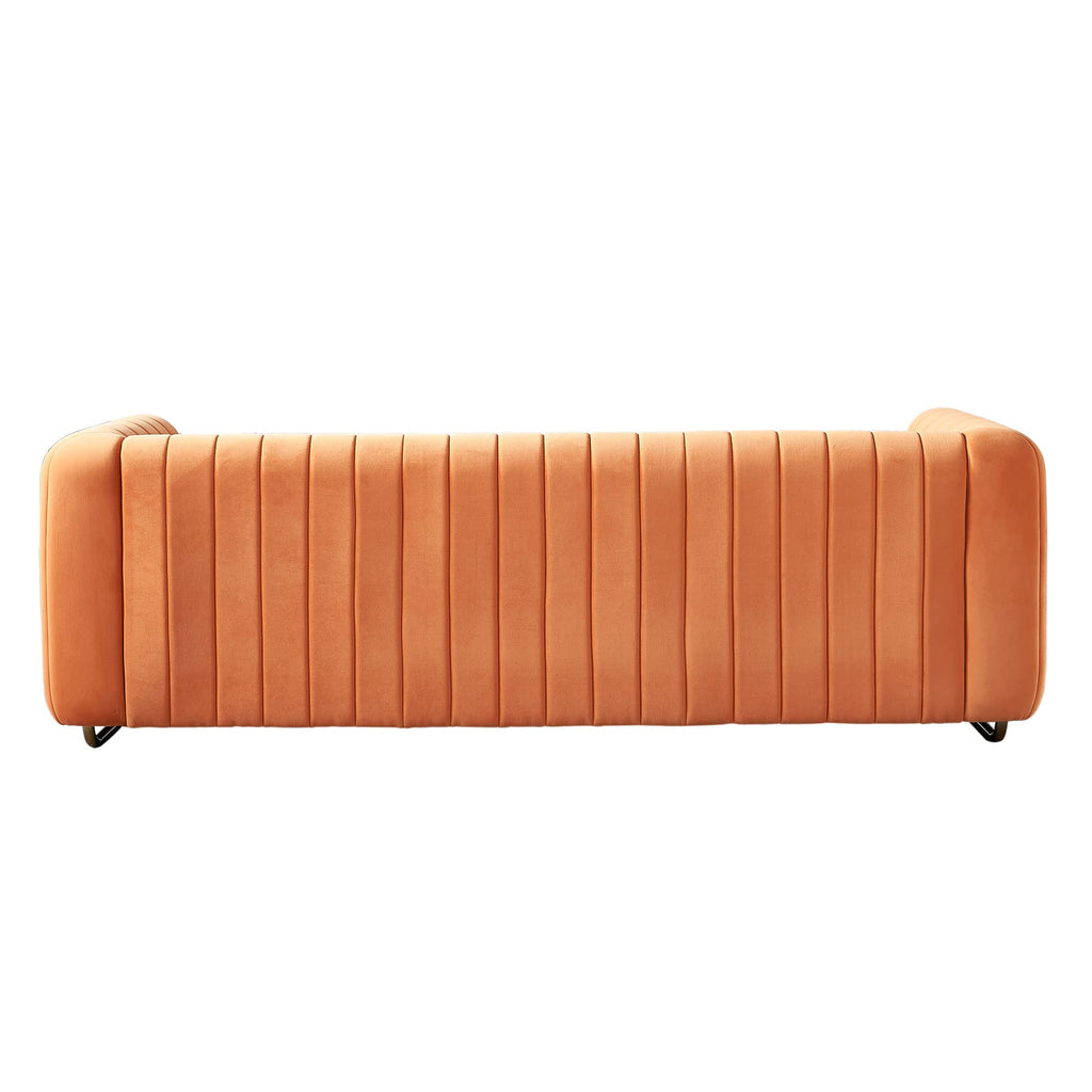 Orange Velvet 84 Inch 3-Seater Sofa N46689