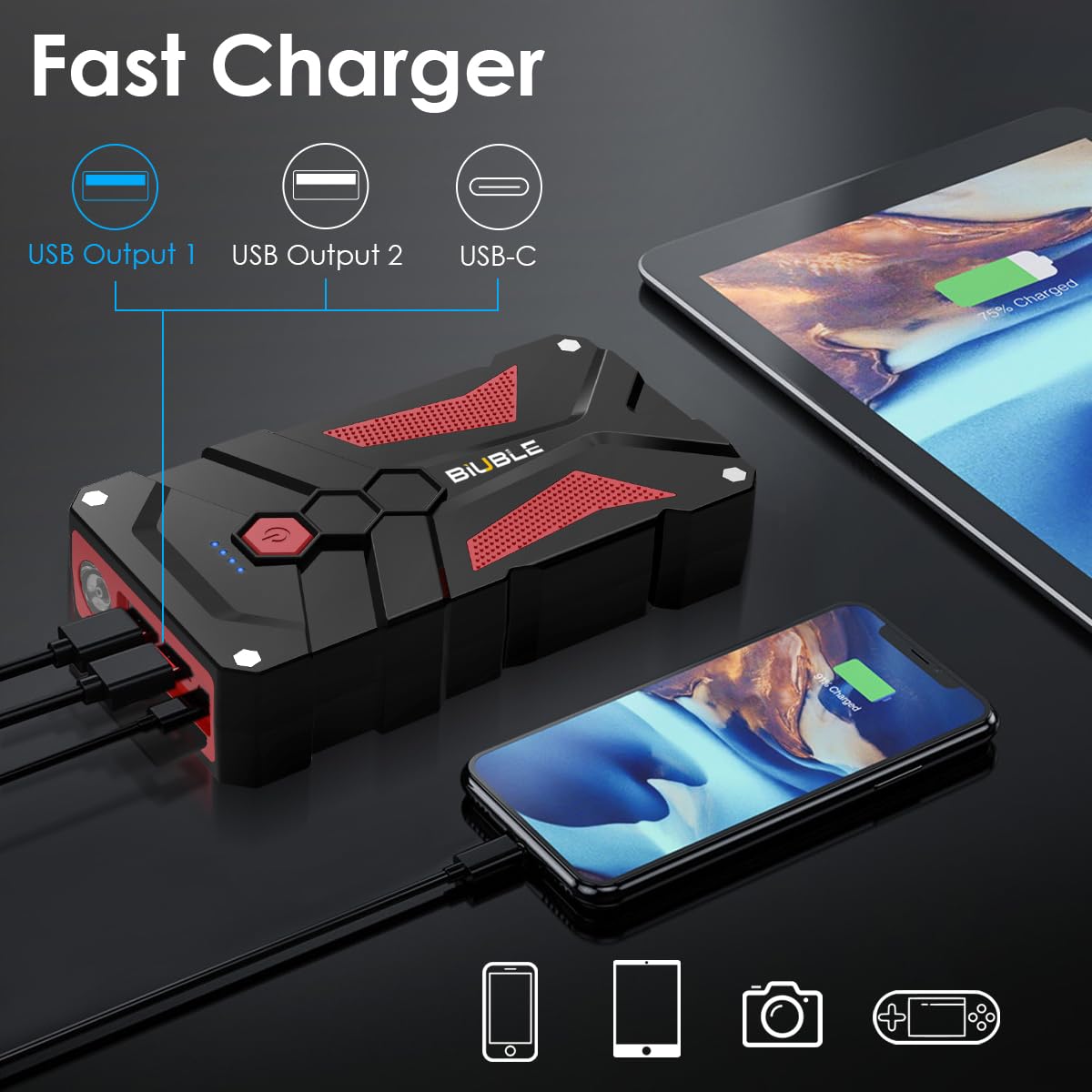 5000A Peak 12V Lithium Jump Starter with USB-C U4864