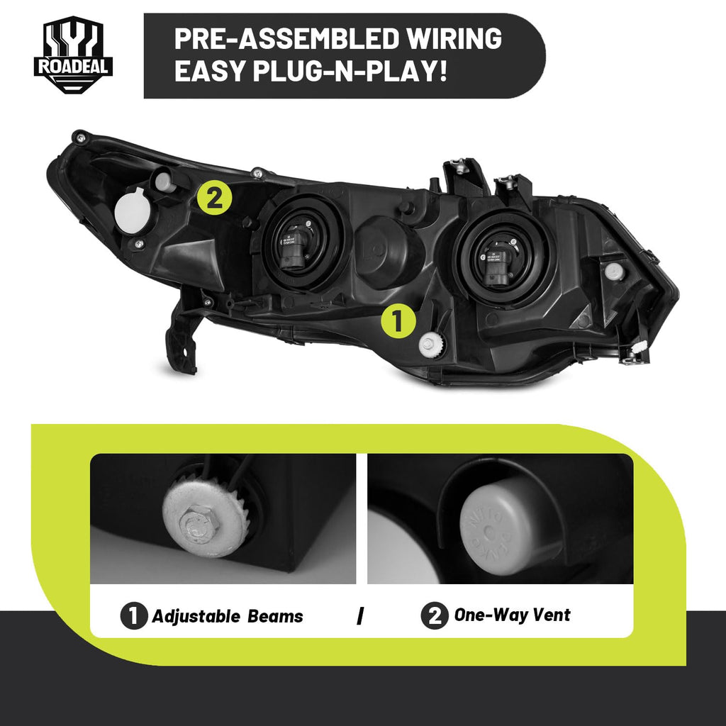 2006-2011 Honda Civic 2-Door Coupe Headlights X49512