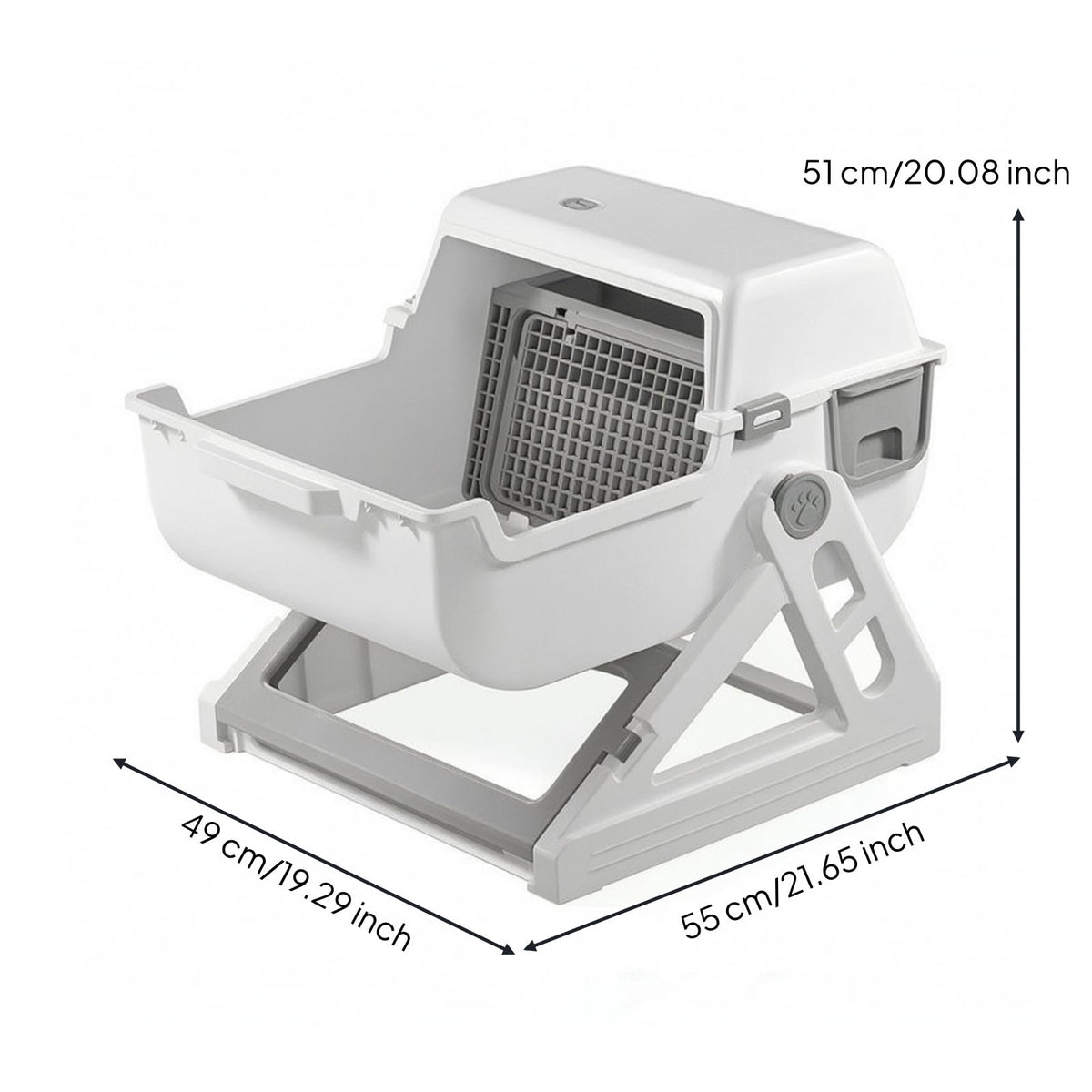 Semi-Automatic Sifting Cat Waste Pan White Gray K555