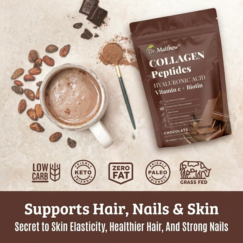 Chocolate Collagen Peptides Powder with Hyaluronic Acid and Vitamin C Q656709