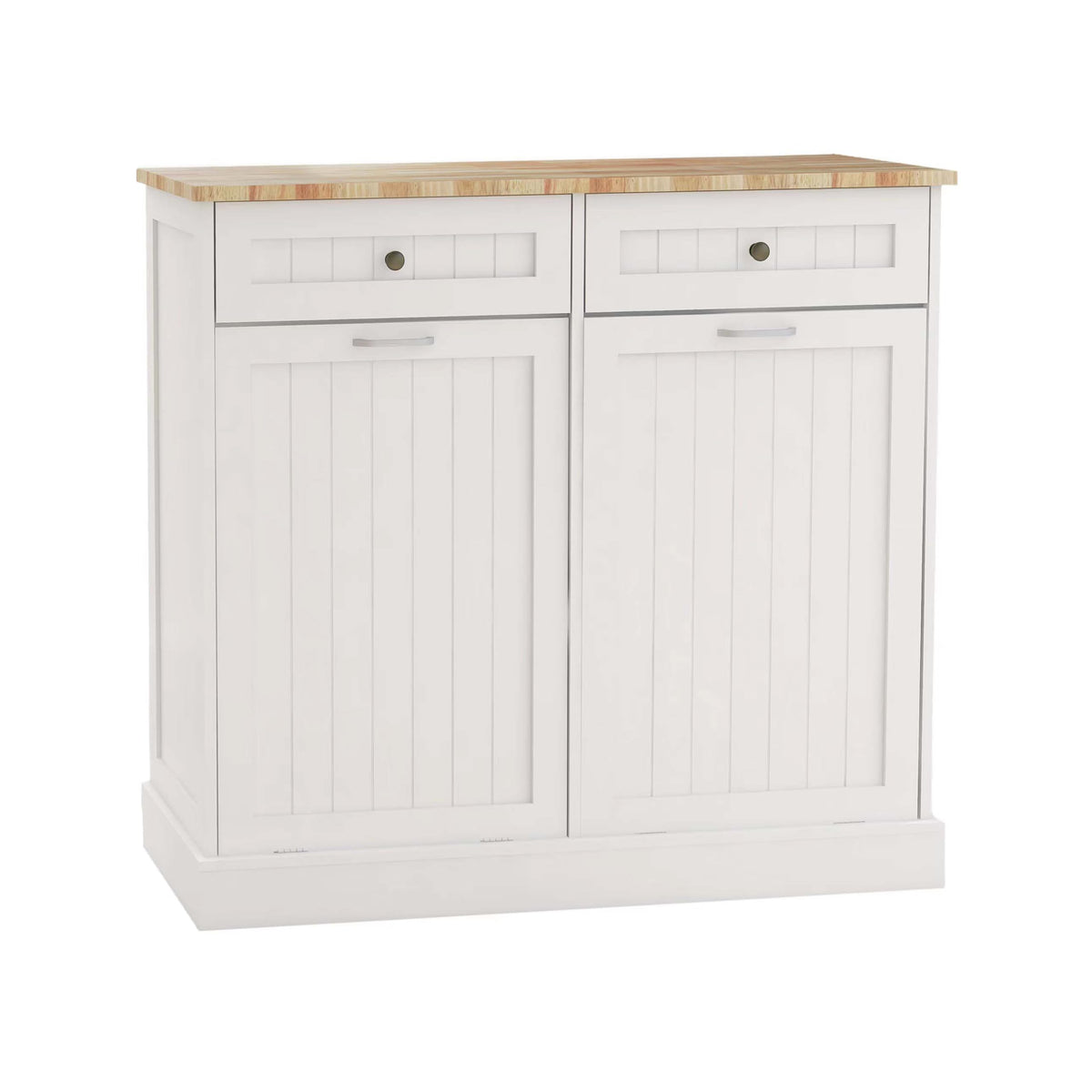 White Double Tilt Out Trash Can Cabinet with 10-Gallon Capacity V792