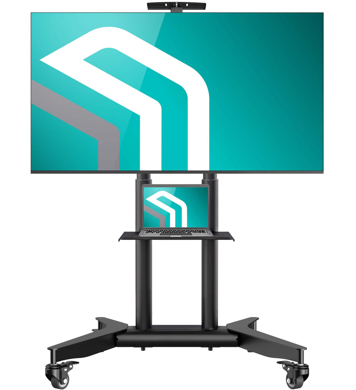 Mobile TV Stand on Wheels 32-75 Inch Black Q44877