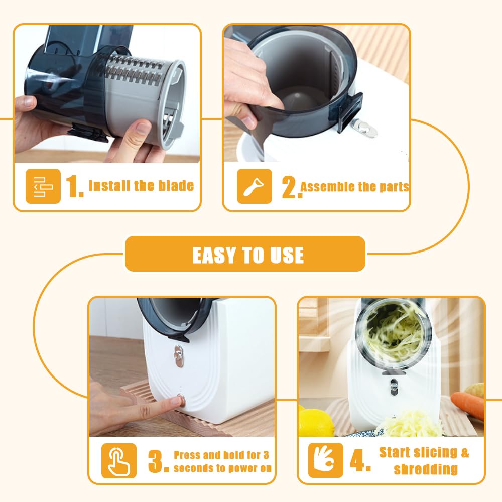 Cordless Electric Vegetable Slicer Chopper & Cheese Grater T8152