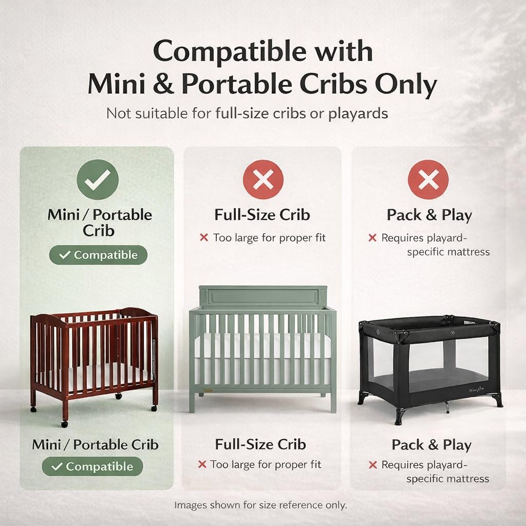 2-in-1 Mini Crib Mattress, Dual-Sided Waterproof L99411
