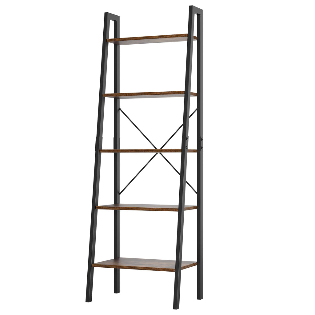 5-Tier Ladder Bookshelf with Metal Frame P934396