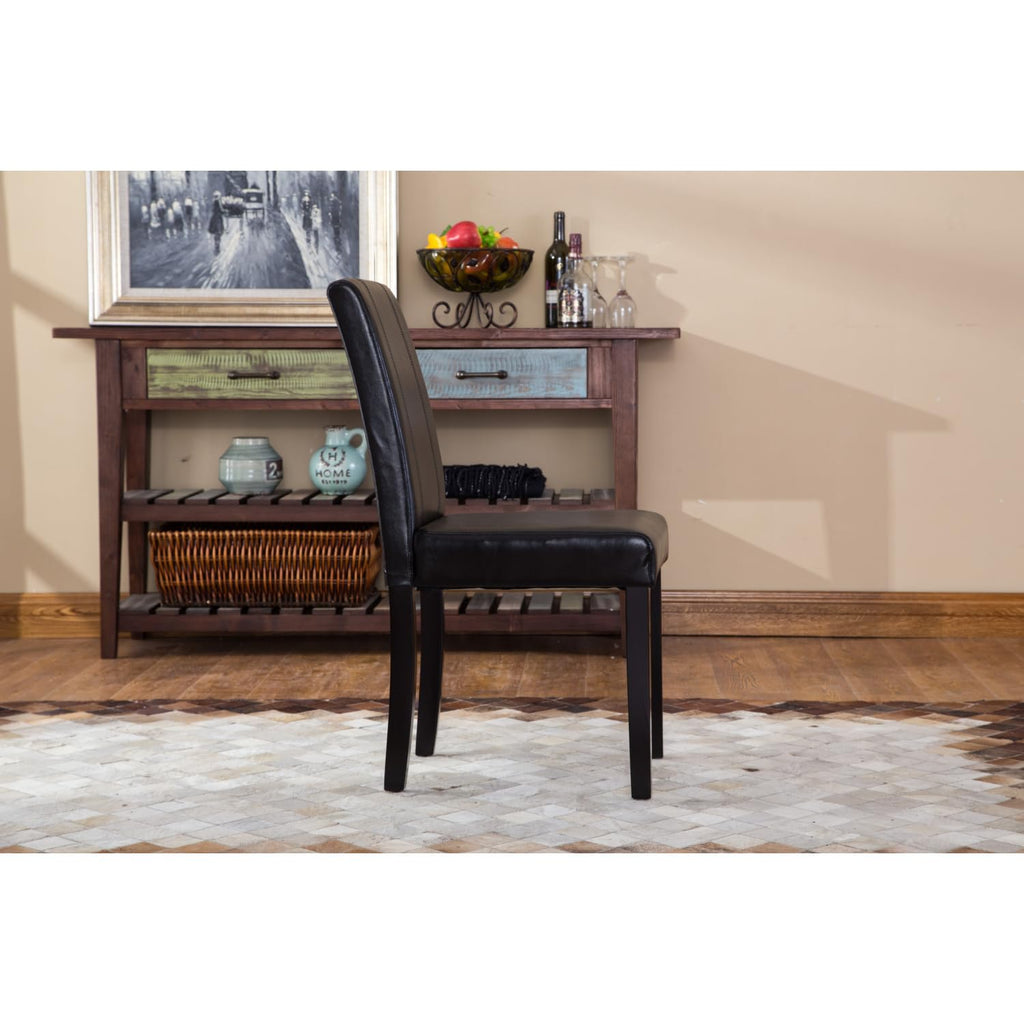 Solid Wood Leatherette Parson Chair Set of 2 A919